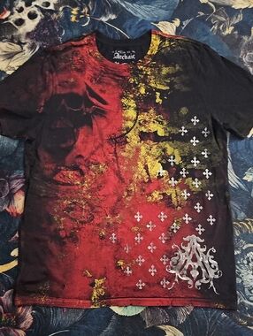 Archaic Men’s Short-Sleeve Graphic Tee in Red, Black and Yellow